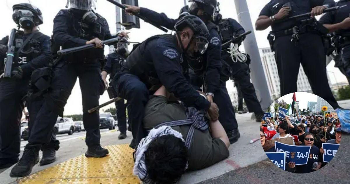 Protestas en Los Ángeles: caos y violencia contra los manifestantes defensores de los inmigrantes