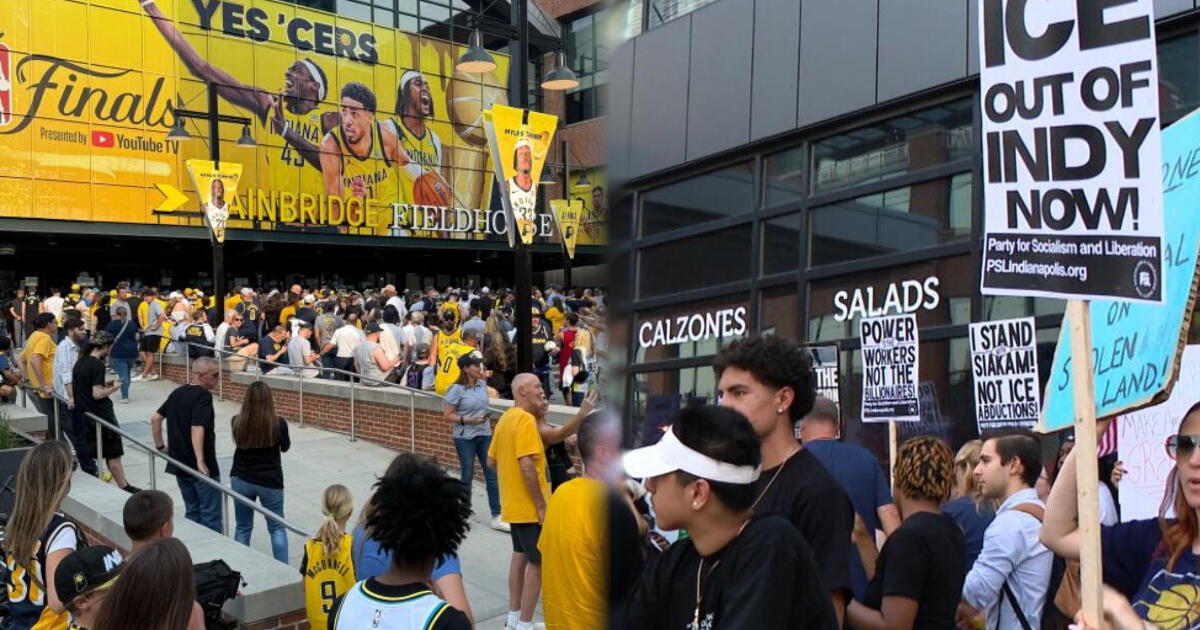Las protestas a favor de los inmigrantes continúan en Indianápolis: manifestantes marchan contra ICE previo a la final de la NBA