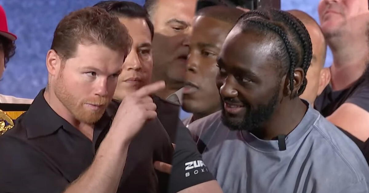 Canelo Álvarez empujó bruscamente a Terrence Crawfors durante la conferencia de prensa en Nueva York: 