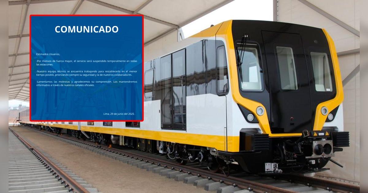 Metro de Lima anuncia suspensión temporal de todas sus estaciones por motivos de fuerza mayor