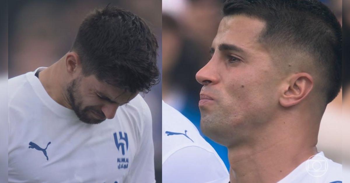 El desconsolado llanto de Ruben Neves y Joao Cancelo tras el minuto de silencio en honor a Diogo Jota