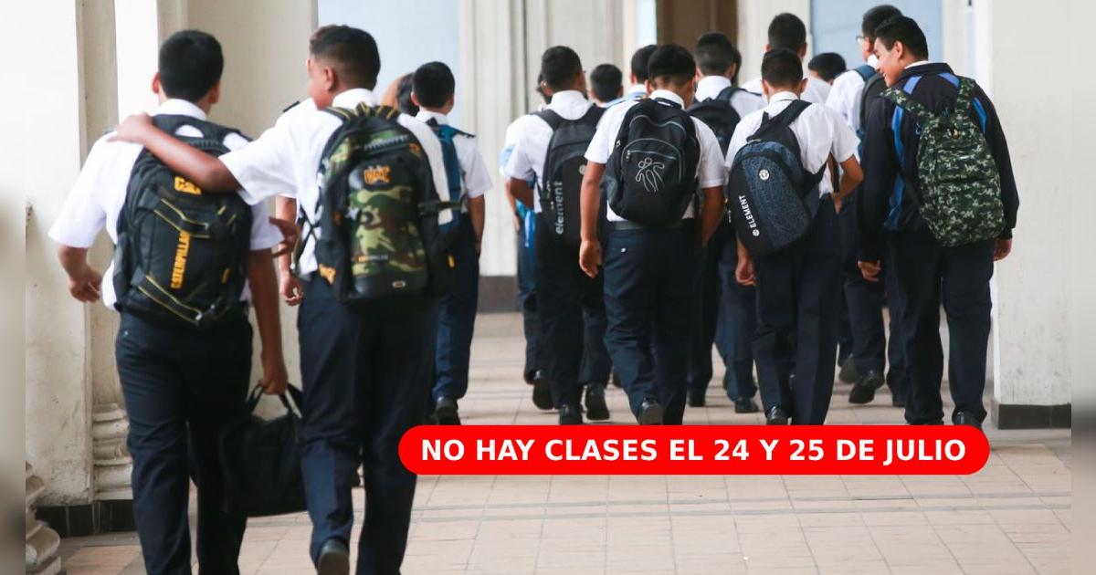 Confirman que no habrá clases el 24 y 25 de julio: Estos escolares no asistirán a las aulas