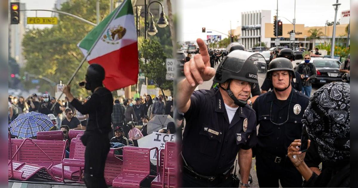 Protestas en Los Ángeles | el preciso momento en el que arrestan a un manifestante y terminó con una fractura 