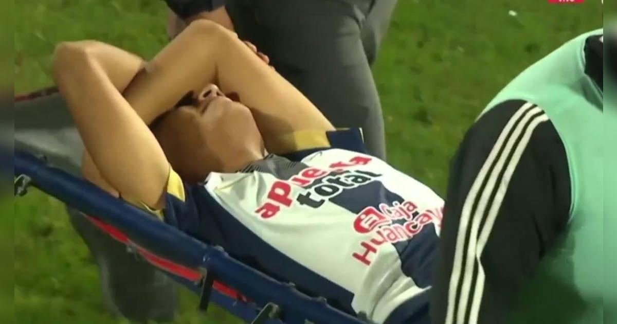 Piero Cari sufrió un duro golpe y salió llorando del partido en el Alianza Lima vs Alianza Atlético