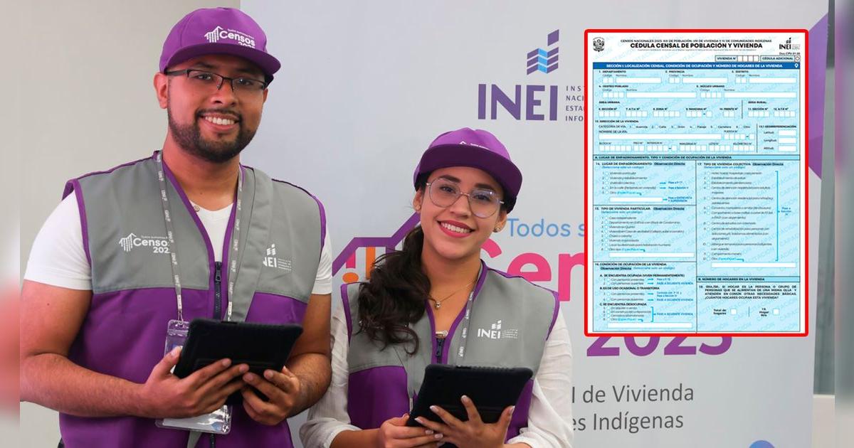 Descarga gratis la cédula Censal del INEI: Link AQUÍ para saber las preguntas de los Censos 2025