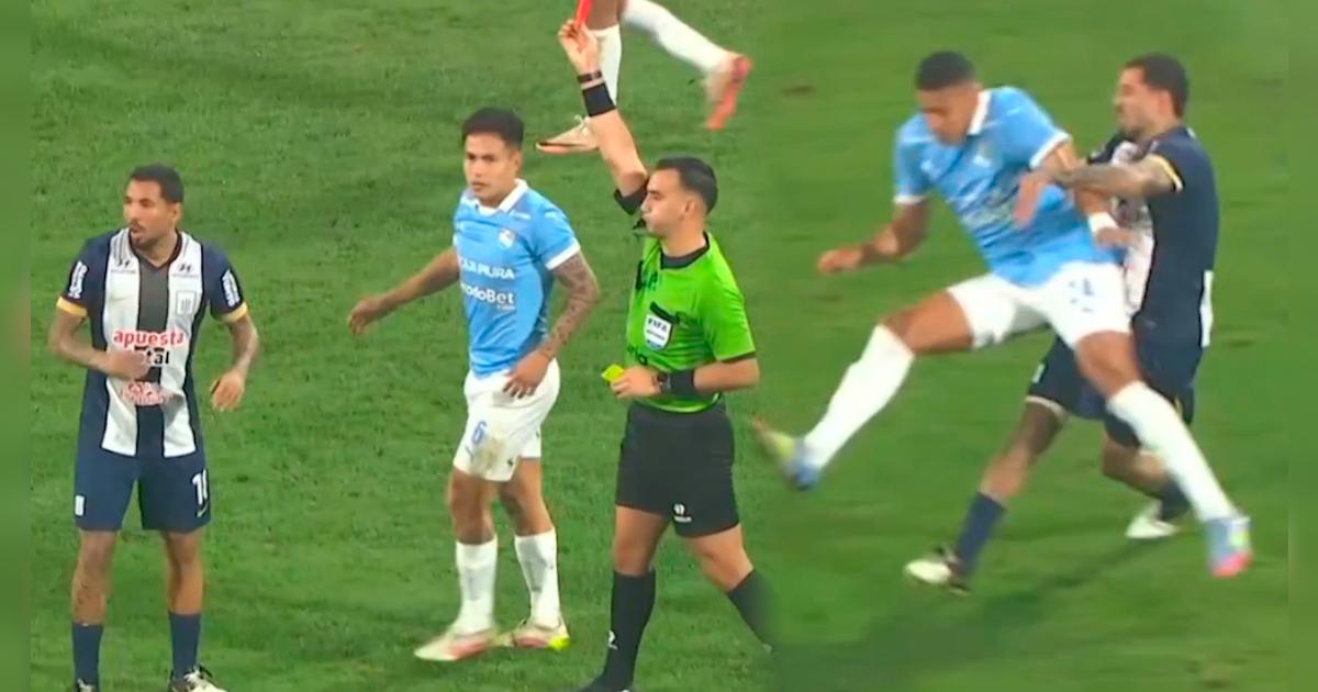 ¡Expulsado! Sergio Peña le da un manotazo a rival y Alianza Lima se queda con uno menos