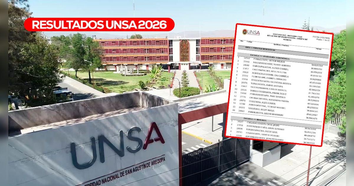 Examen ordinario UNSA 2026 | Consulta los resultados, lista de ingresantes y puntaje obtenido