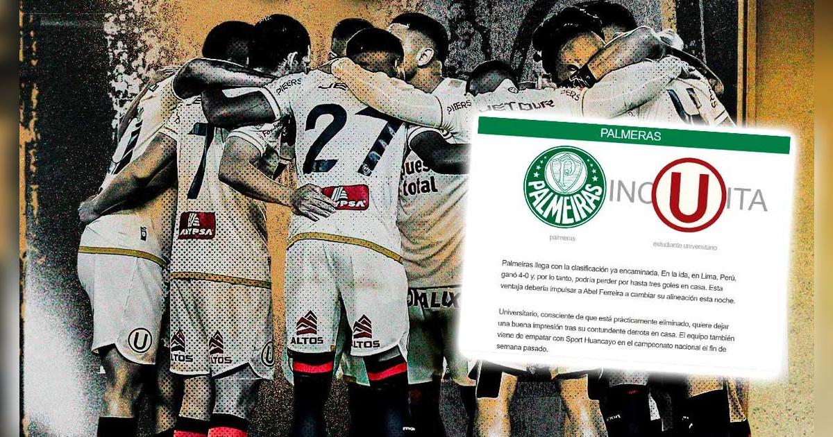 Prensa brasileña da rotundo calificativo a la 'U' tras su alineación ante Palmeiras: 
