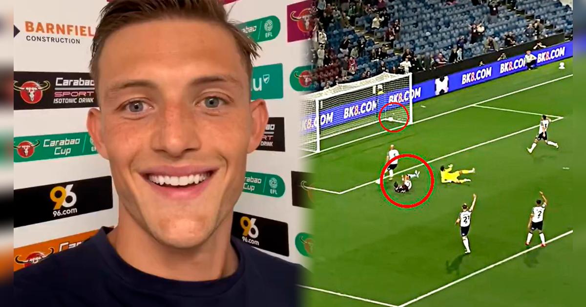 Oliver Sonne no ocultó su emoción tras marcar su primer gol en Inglaterra con Burnley: 