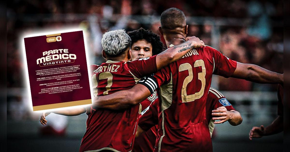 ¡Golpe! Venezuela confirma 3 bajas para partidos ante Argentina y Colombia por Eliminatorias