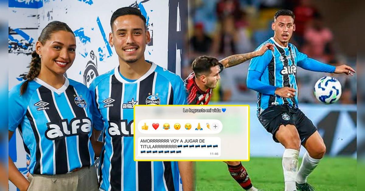 Esposa de Erick Noriega filtra chat y evidencia nerviosismo del jugador previo a su debut con Gremio