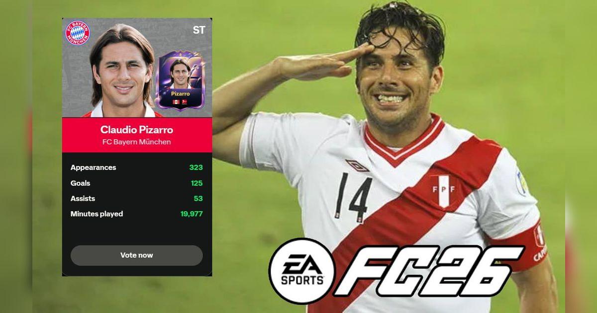 Claudio Pizarro es candidato para aparecer como HÉROE en el FC 26: link para VOTAR por el jugador peruano