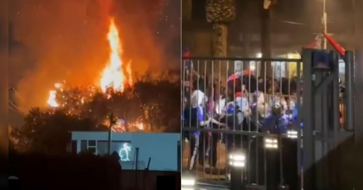 Lo último: Banderazo de la U de Chile termina en incendio previo al duelo con Alianza Lima