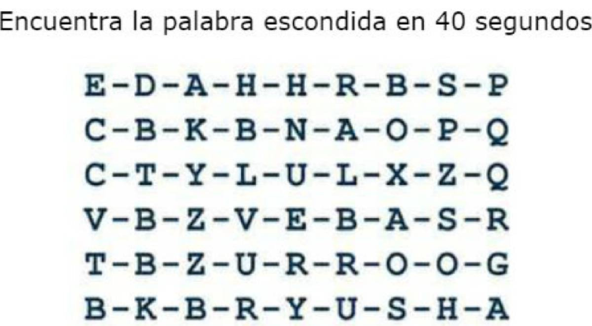 Reto visual : ¿Podrás hallar palabra oculta en solo 20 segundos?