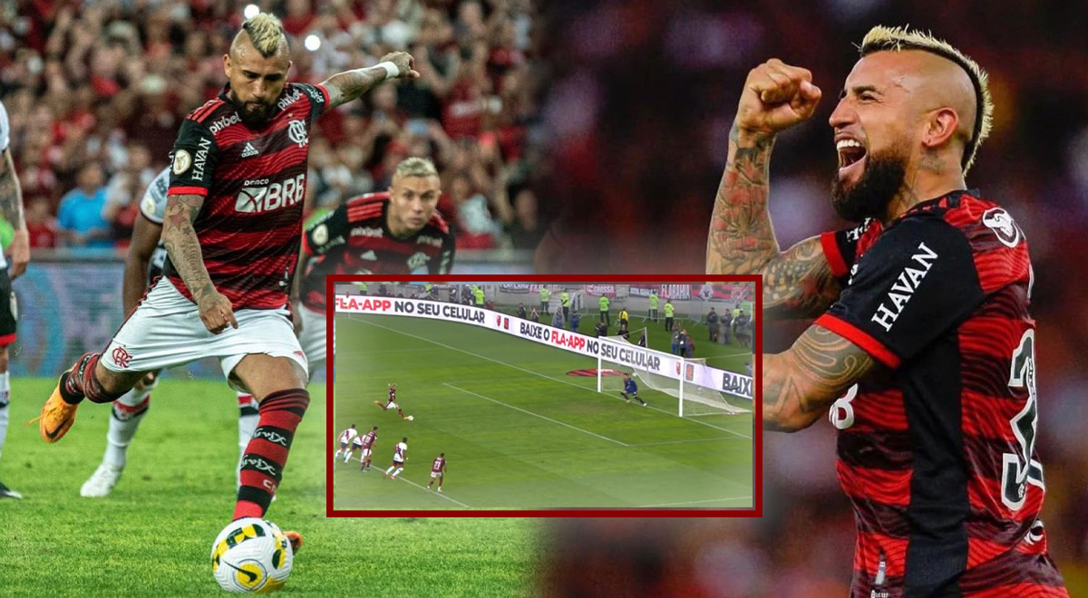 Arturo Vidal exploded the goal against the goalkeeper and scored his first goal wearing Flamengo's jersey.