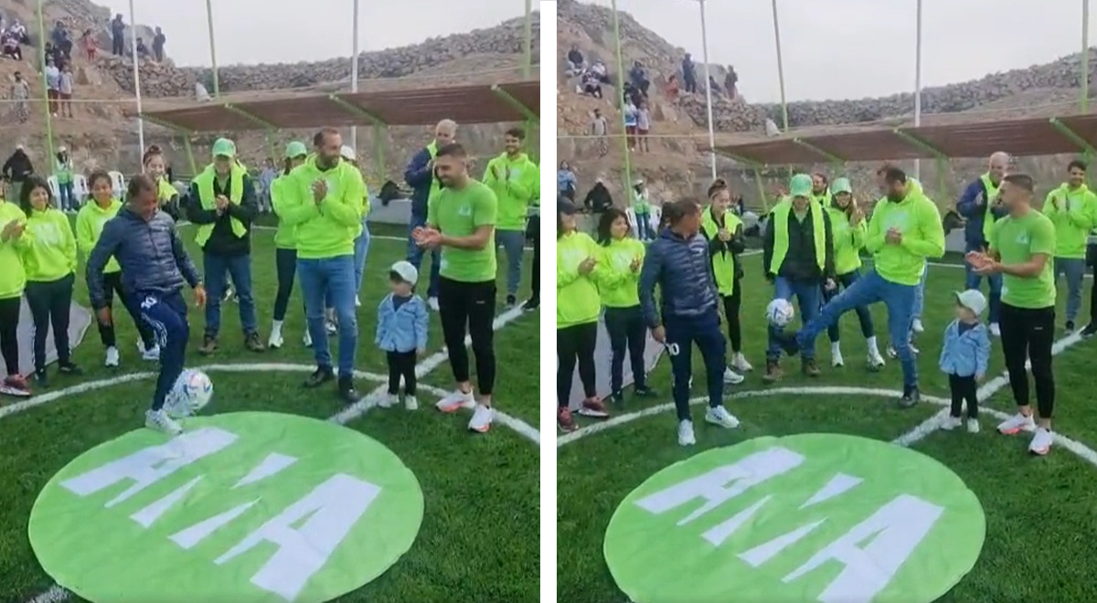 Hernán Barcos and 'Chorri' Palacios demonstrated their quality by inaugurating a sports field in SJL.