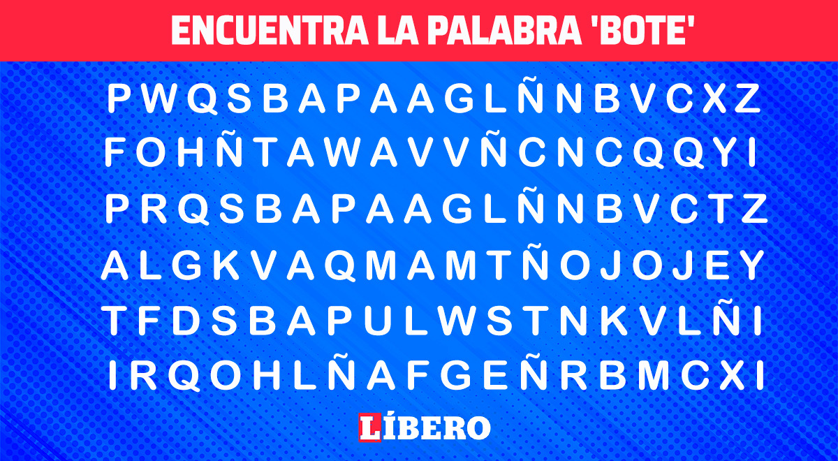 El 97 falló el reto visual encuentra la palabra bote en 5 segundos