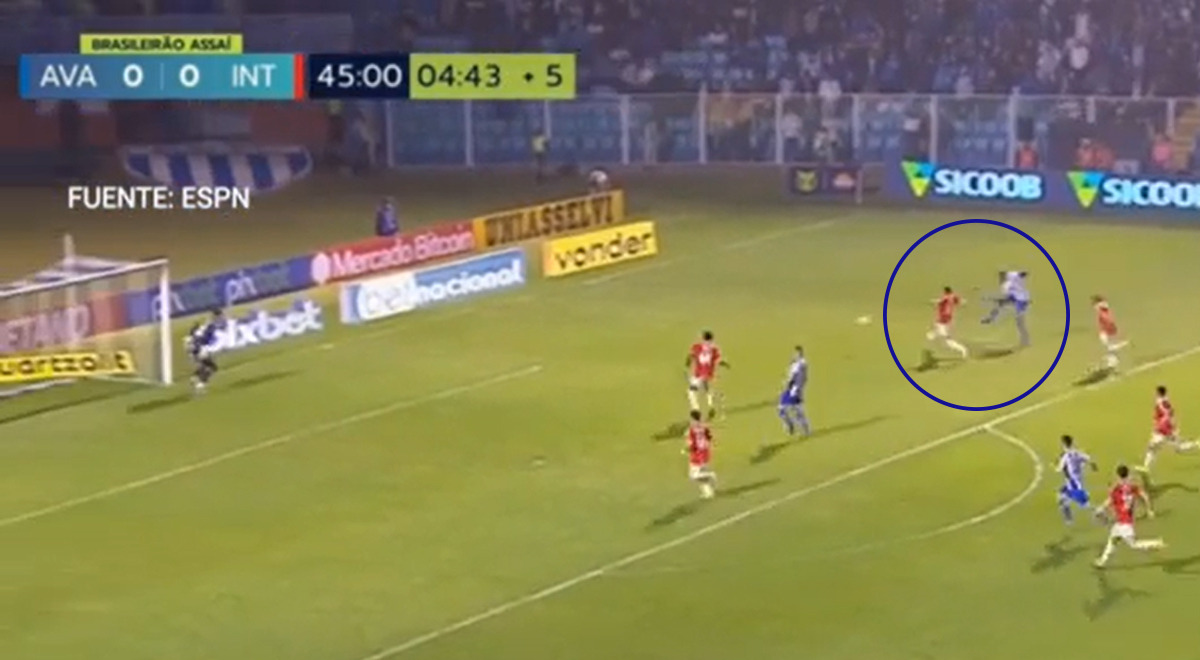 Warrior left Inter's defense on the ground and almost scored his first goal with Avaí.