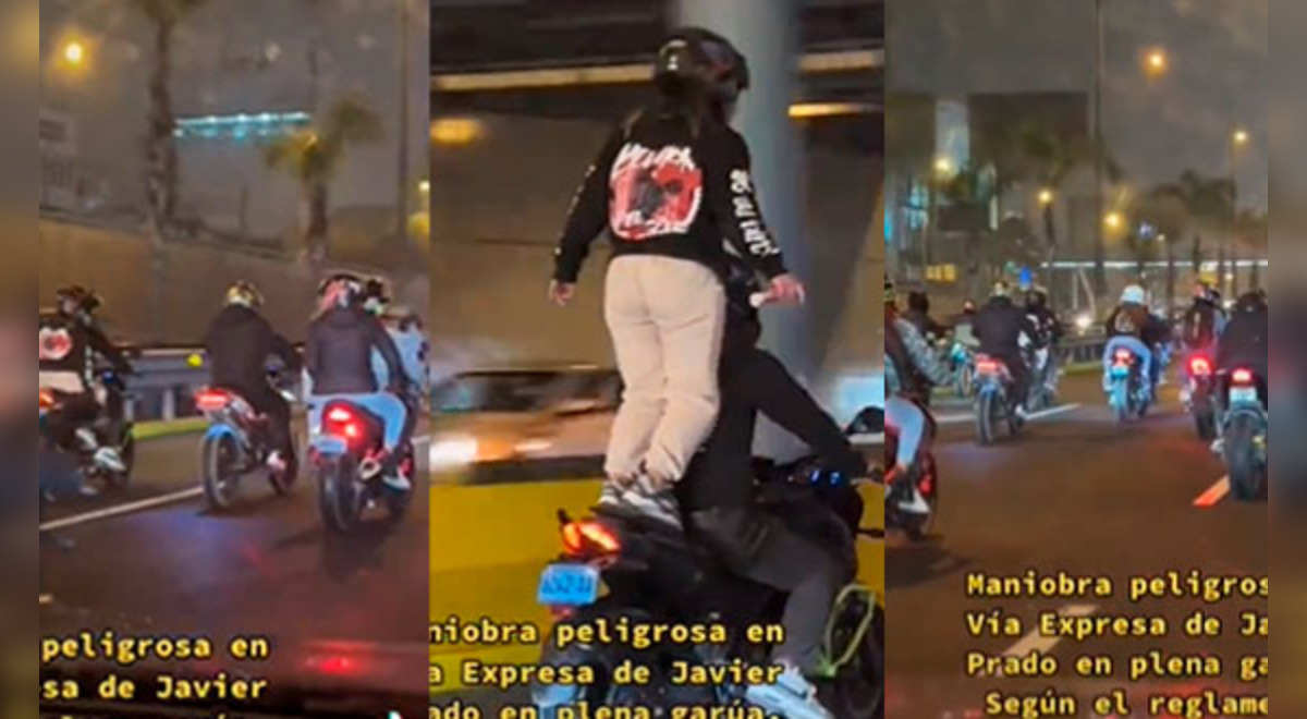Motociclistas lucen piruetas 'extremas' en plena Vía expresa y sin medir el riesgo