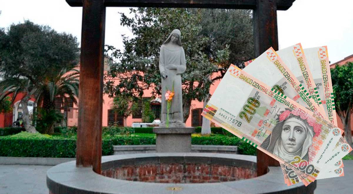Peruanos piden deseos en pozo de Santa Rosa de Lima y lanzan billetes de 200 soles 