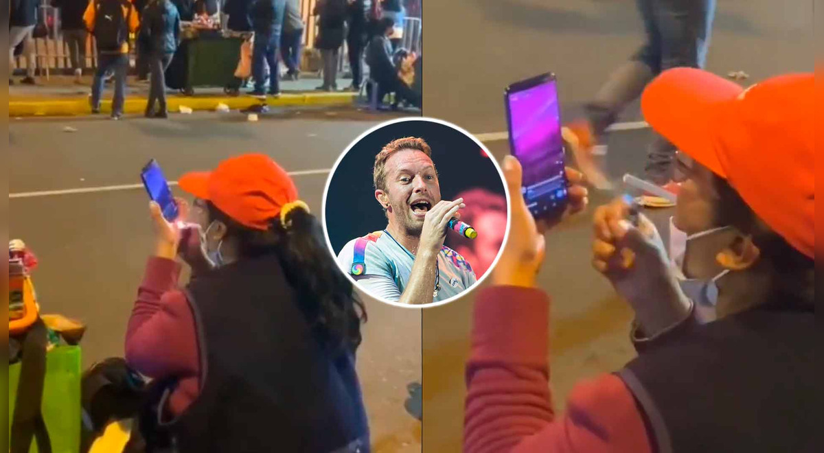 Vendedora escucha el concierto de Coldplay pero mira la presentación a través de un 'en vivo'