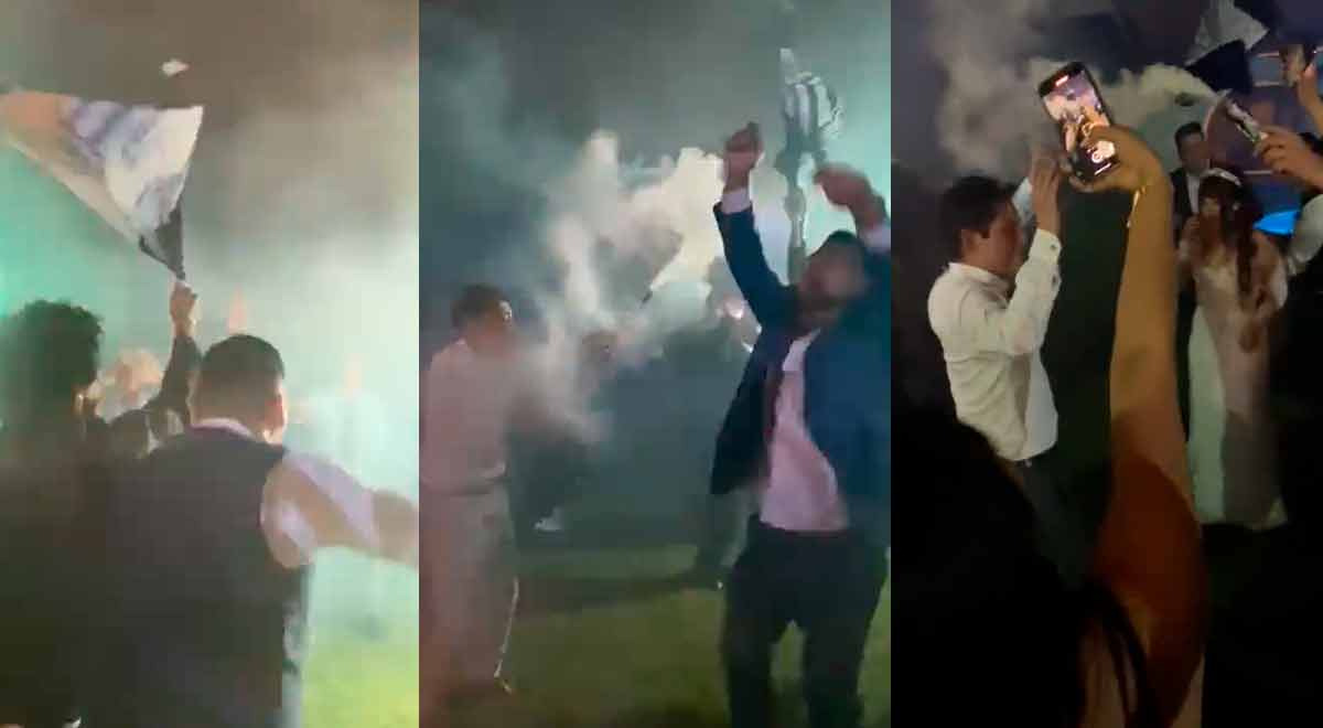 Alianza Lima: Decenas de hinchas celebran boda blanquiazul por todo lo alto 