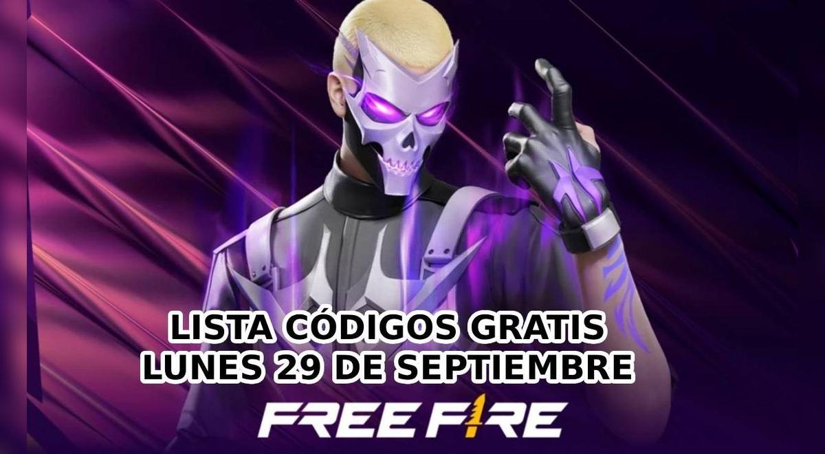 Códigos de Free Fire para canjear objetos GRATIS este lunes 29 de septiembre: LISTA COMPLETA