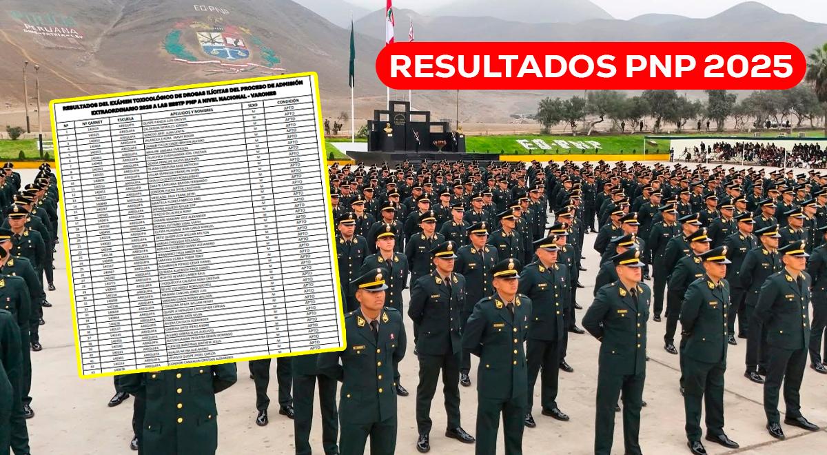 VER resultado del Examen Toxicológico PNP 2025 y distribución de vacantes a nivel nacional