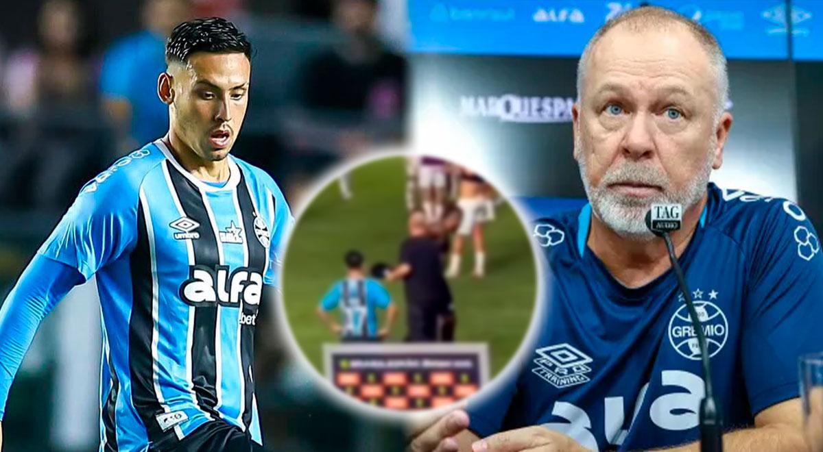 ¿Erick Noriega? DT de Gremio tuvo potente discusión con jugador tras el empate con Santos