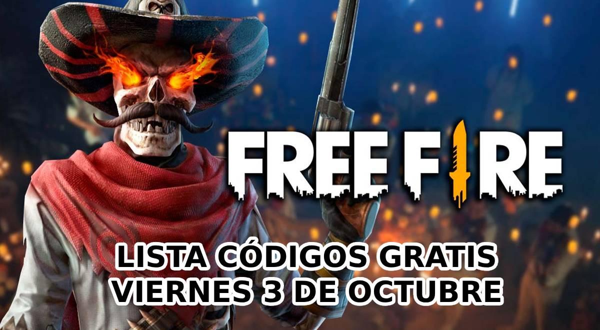 Códigos de Free Fire para este viernes 3 de octubre: LISTA de los premios GRATUITOS