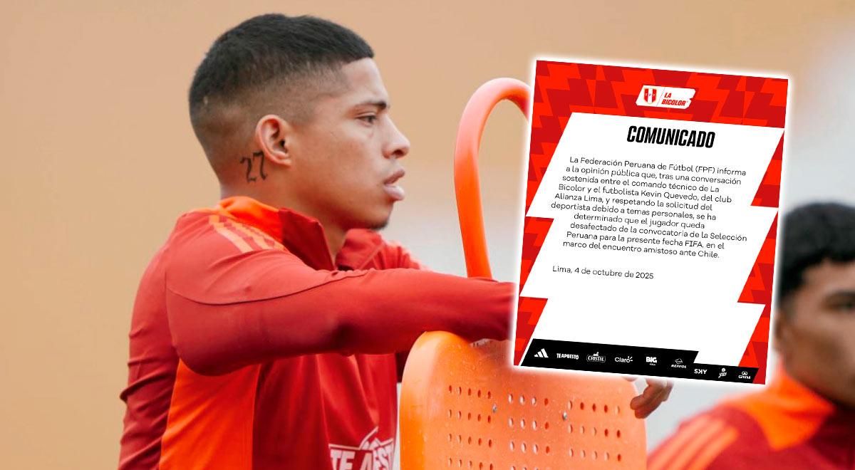 Kevin Quevedo fue desconvocado de la selección peruana tras solicitar su salida: 
