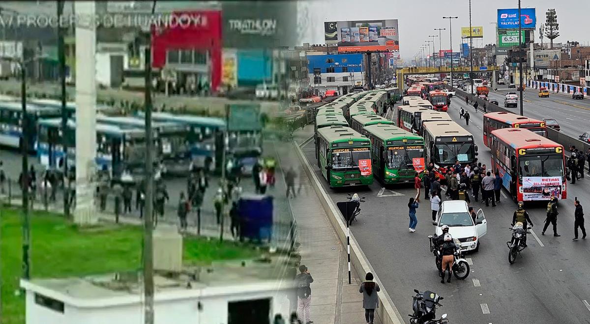 Caravana de buses bloquean la Panamericana Norte y Sur: transportistas se dirigían al Congreso