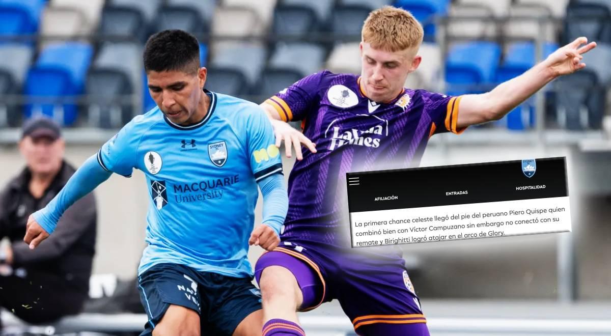 Sydney FC dio fuerte comentario sobre Piero Quispe pese a triunfo ante Perth Glory: 