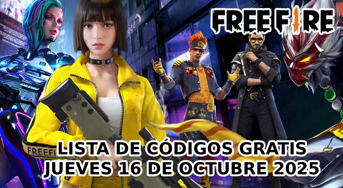 Lista de códigos Free Fire para canjear premios hoy, jueves 16 de octubre: diamantes, skins y armas GRATIS