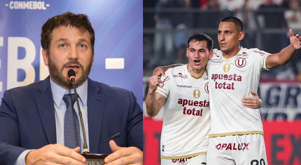 Alejandro Domínguez, presidente de la Conmebol, le da una gran noticia a Universitario 