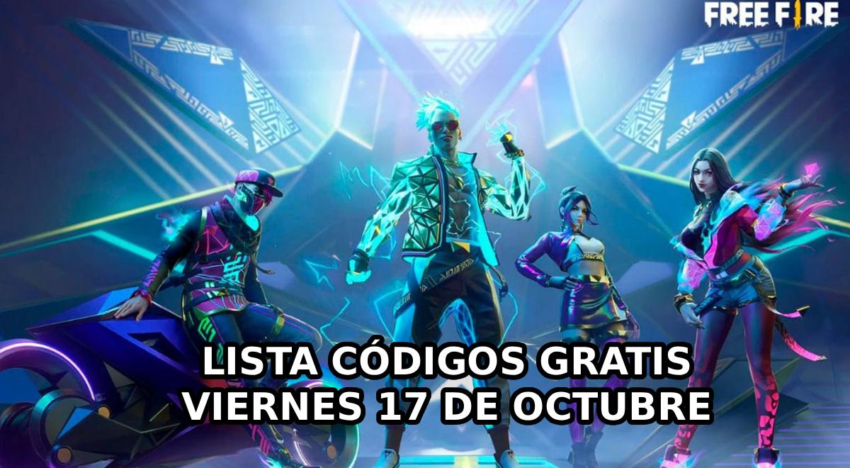 Códigos de Free Fire para conseguir skins, armas y diamantes GRATIS, este viernes 17 de octubre