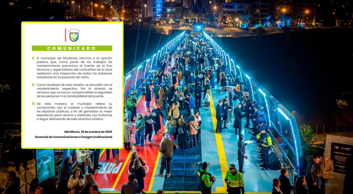 Municipalidad de Miraflores realizó inspección en los bloques de vidrio del Puente de la Paz: 