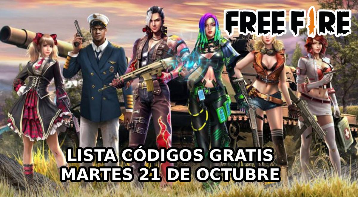 Códigos Free Fire, martes 21 de octubre: canjea diamantes y skins totalmente GRATIS para tus partidas