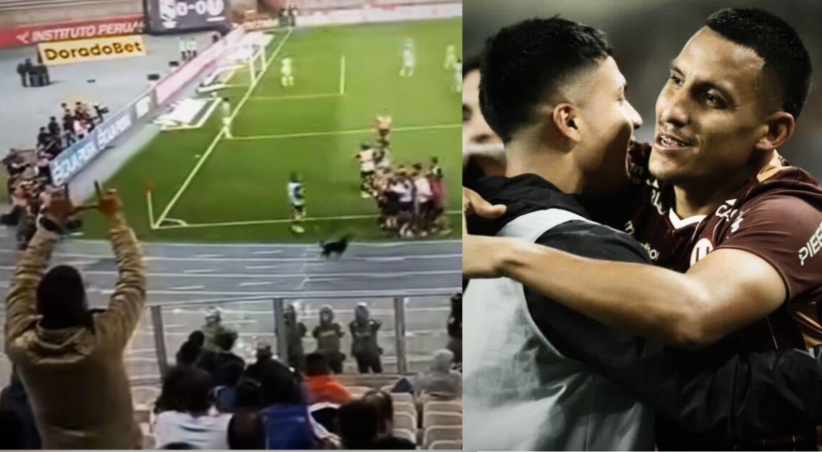 Hincha de Universitario no se asustó y celebró el gol de Álex Valera en el Estadio Nacional 