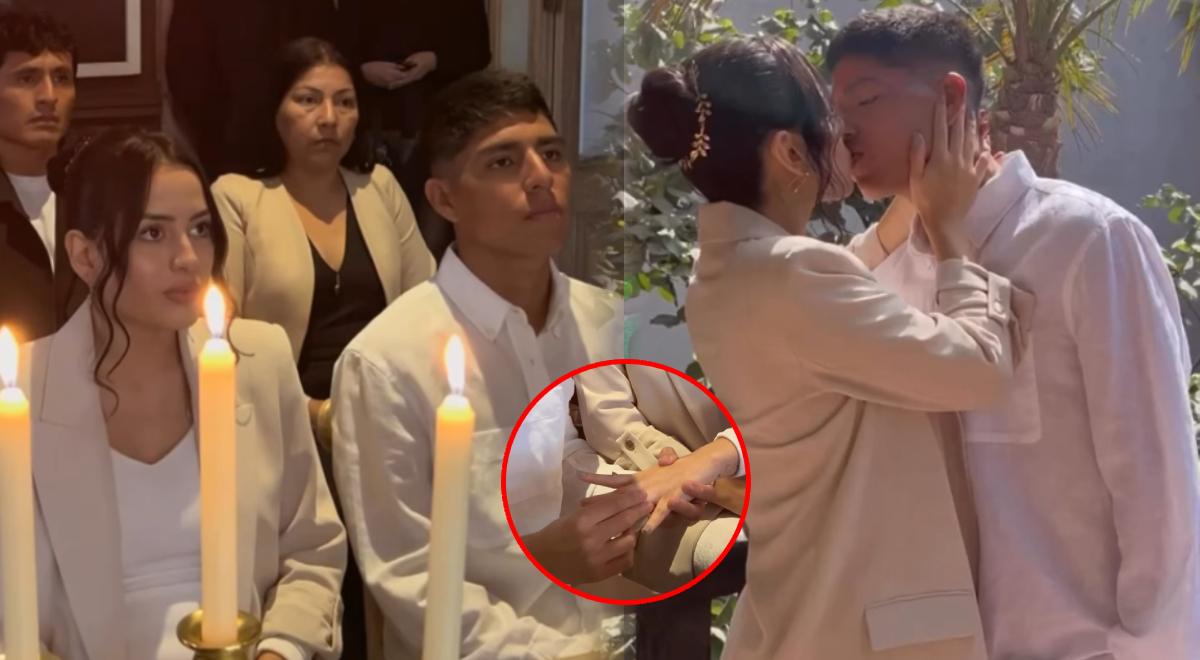 Piero Quispe y Cielo Berrios cumplen 2 años de casados: esposa de jugador compartió tierno video de la boda