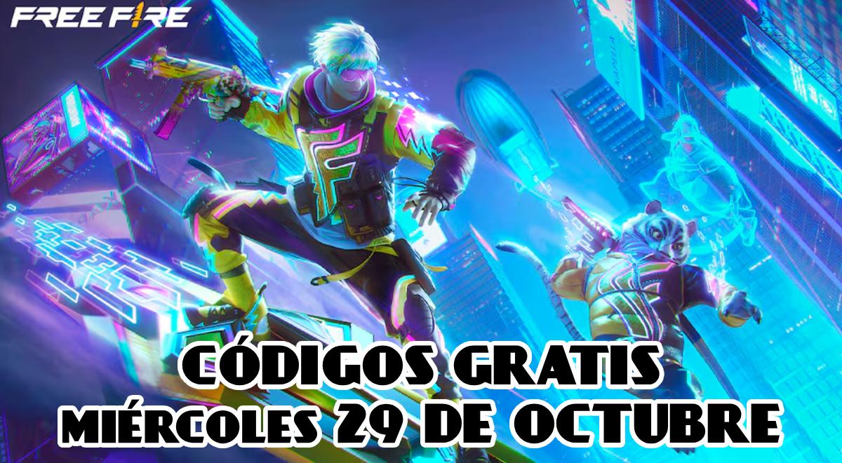 Códigos de Free Fire para este miércoles 29 de octubre: canjea rápido para recibir skins, armas y diamantes GRATIS