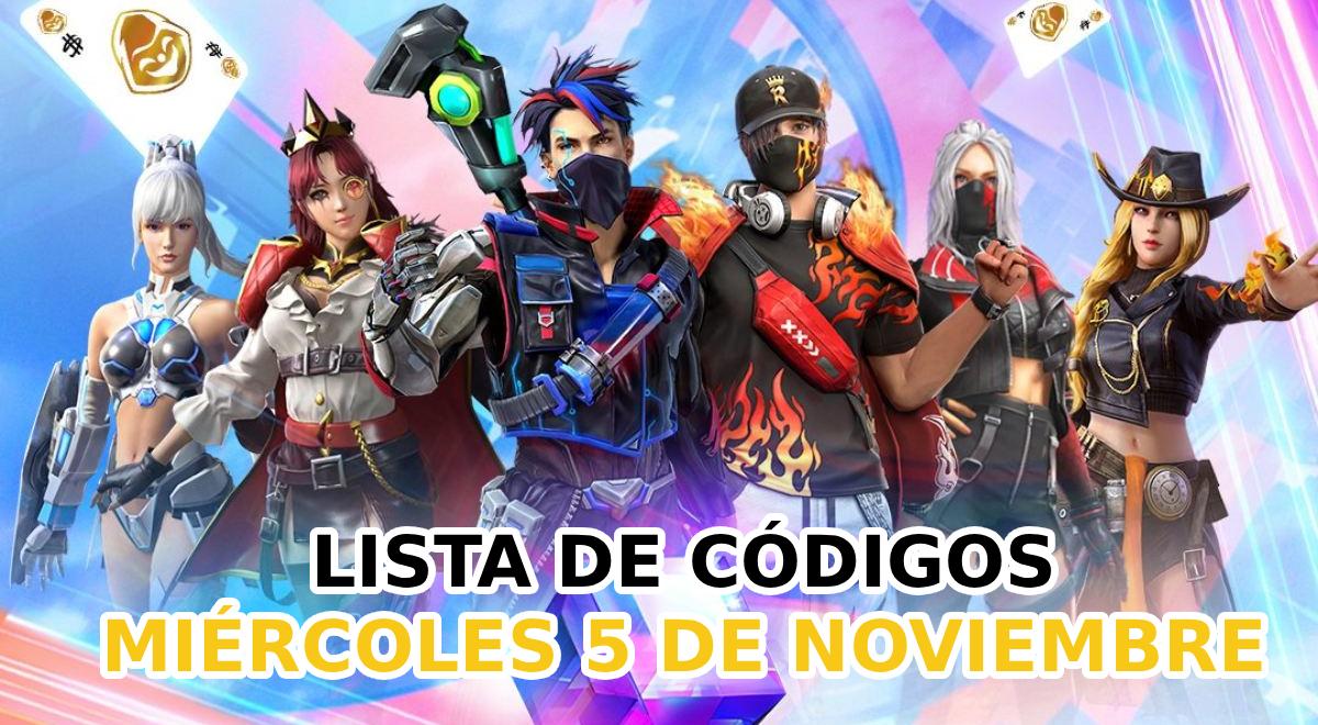 Códigos Free Fire de HOY, miércoles 5 de noviembre: canjea premios para obtener ventaja en el Battle Royale