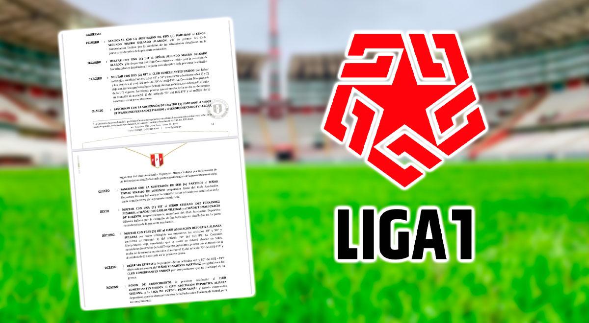 Comisión Disciplinaria de la FPF sanciona con 4 partidos a dos futbolistas de la Liga 1, ¿Qué pasó?