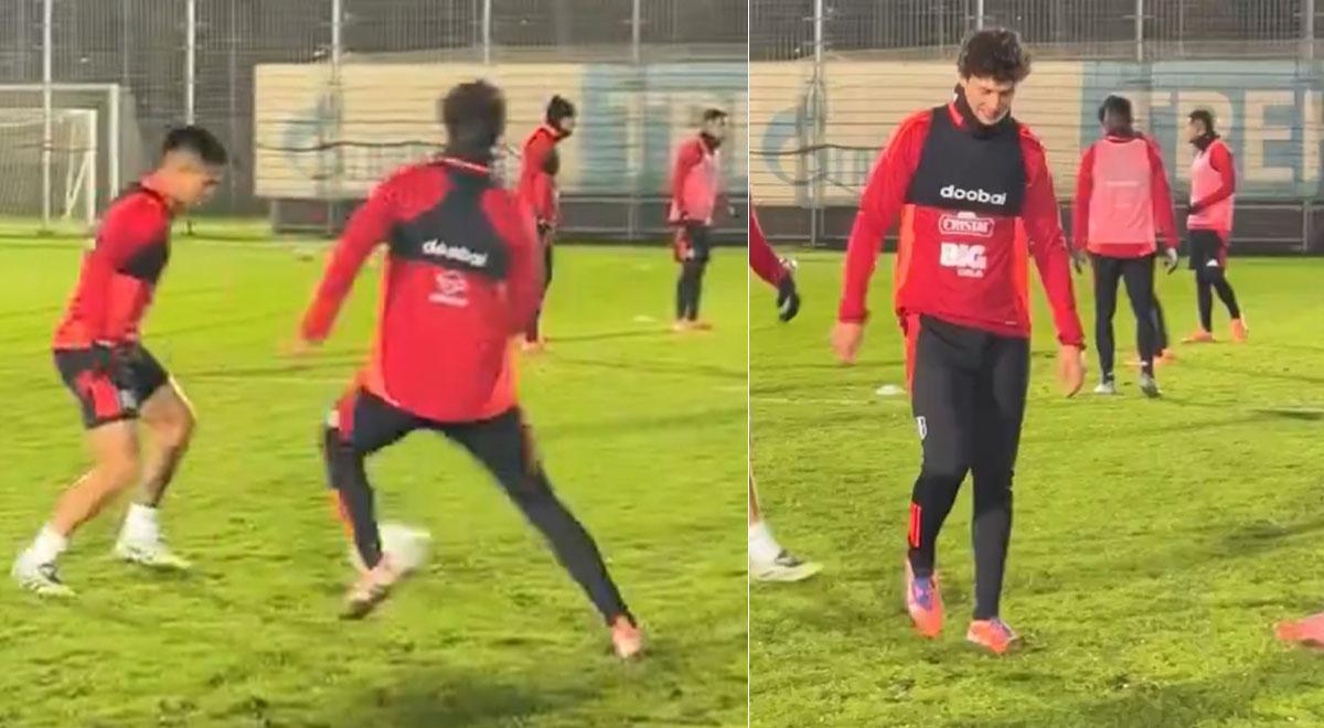 ¡El defensa soñado! Fabio Gruber se luce con gran quite en su primer entrenamiento con Perú