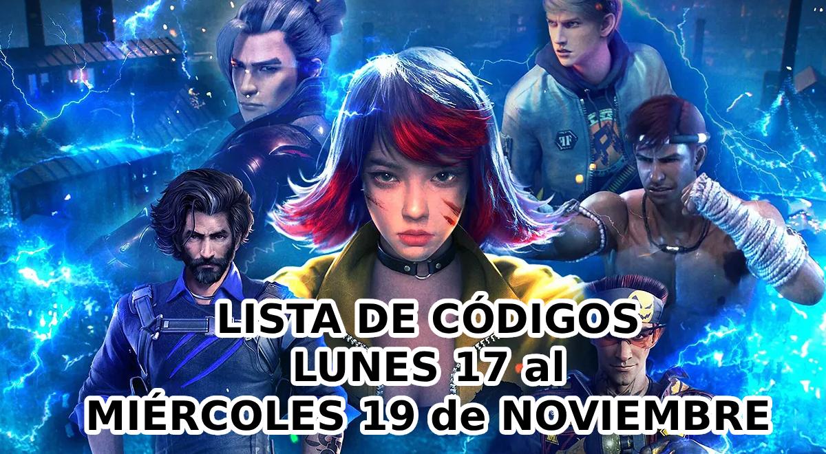 Códigos Free Fire de martes 18 y miércoles 19 de noviembre: canjea muchos objetos GRATIS