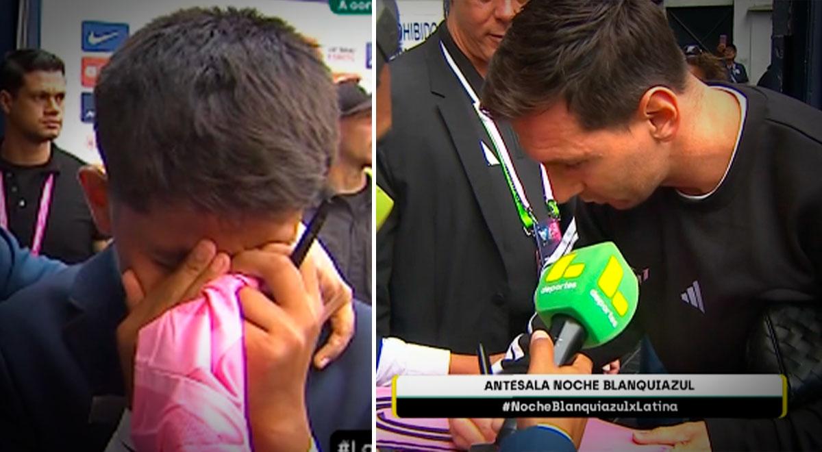 ¡Cumplió el sueño! Pol Deportes rompió en llanto luego de que Lionel Messi firmó su camiseta