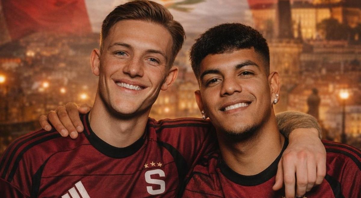Oliver Sonne y Joao Grimaldo: los peruanos se juntaron en el entrenamiento de Sparta Praga
