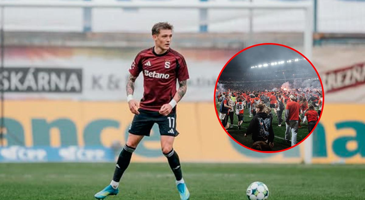 Oliver Sonne vivió tensa situación tras invasión de hinchas en el clásico Slavia Praga y Sparta Praga