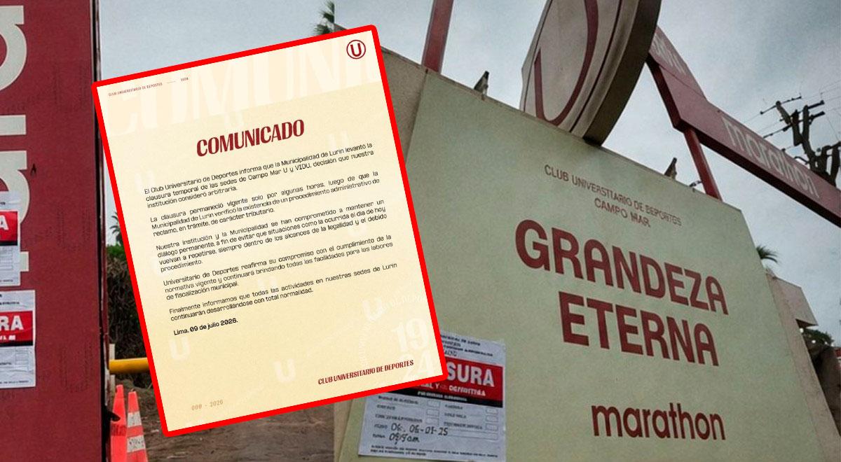 Universitario se pronunció sobre clausura de Campo Mar y reveló qué pasará con la pretemporada: "Informamos..."