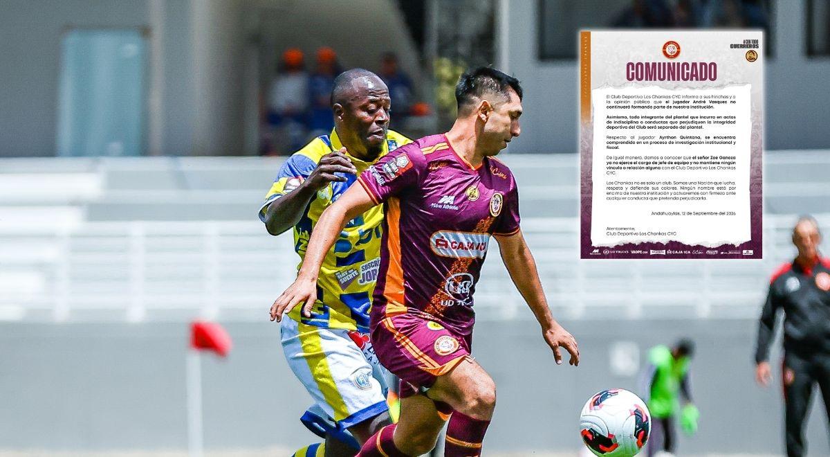 Crisis en Los Chankas: club anuncia salida a jugador y abren investigación contra otro futbolista